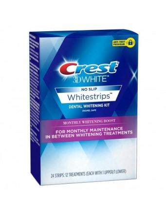 Отбеливающие полоски CREST 3D WHITE MONTHLY WHITENING BOOST WHITESTRIPS 12 пакетиков