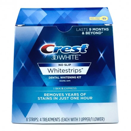 Отбеливающие полоски CREST 3D WHITE WHITESTRIPS 1-HOUR EXPRESS 4 ДНЯ 7 пакетиков