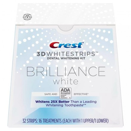 Отбеливающие полоски CREST 3D WHITESTRIPS BRILLIANCE WHITE 16 пакетиков
